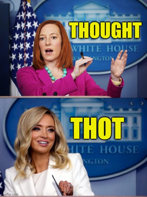 small difference, but big difference. | THOUGHT; THOT | image tagged in i'll have to circle back,kayleigh mcenany,thots,thoughts,conservative logic,stupid people | made w/ Imgflip meme maker