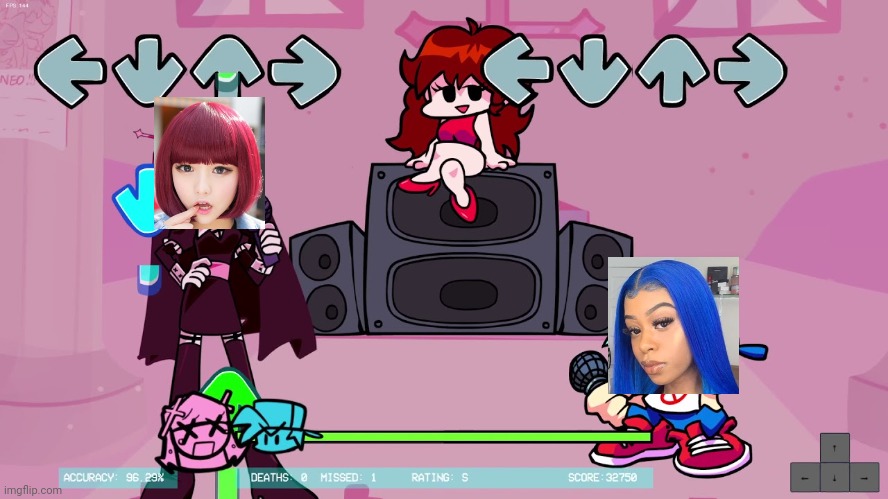 [My Funky Friday Night] Worship - Rose (Red Hair) & Layla (Blue Hair) 12TH BIRTHDAY SPECIAL!!!!! | image tagged in my funky friday night | made w/ Imgflip meme maker