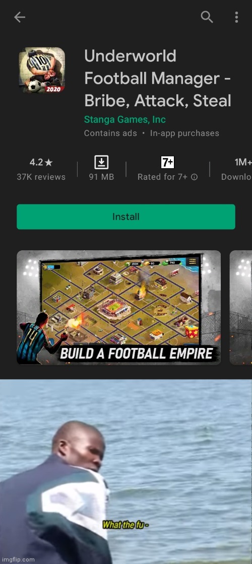 didn't know soccer games could get this bad. | image tagged in what the fu- | made w/ Imgflip meme maker