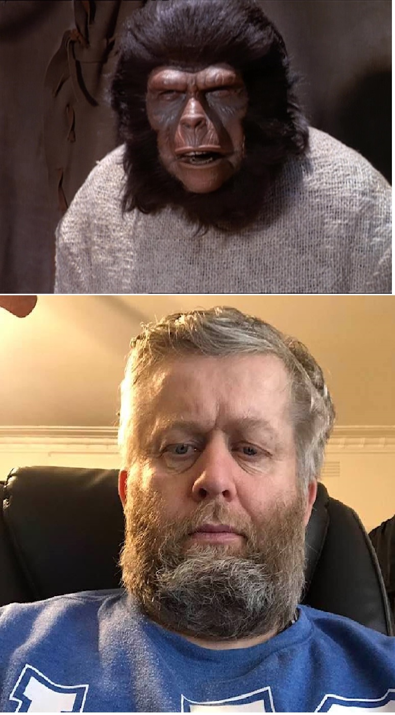 Chimpanzee and a Human Blank Meme Template
