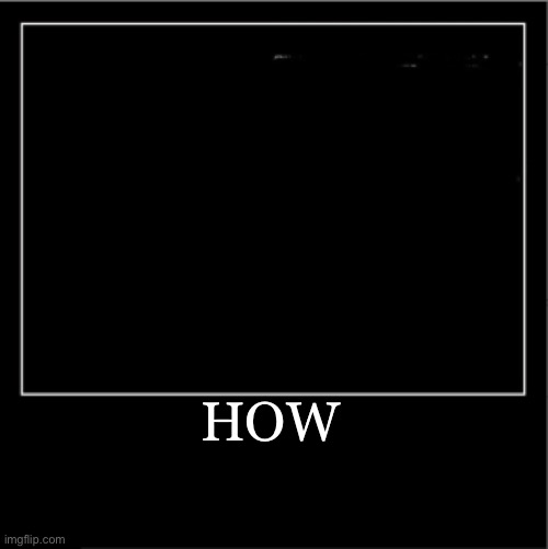 Demotivational poster | HOW | image tagged in demotivational poster | made w/ Imgflip meme maker
