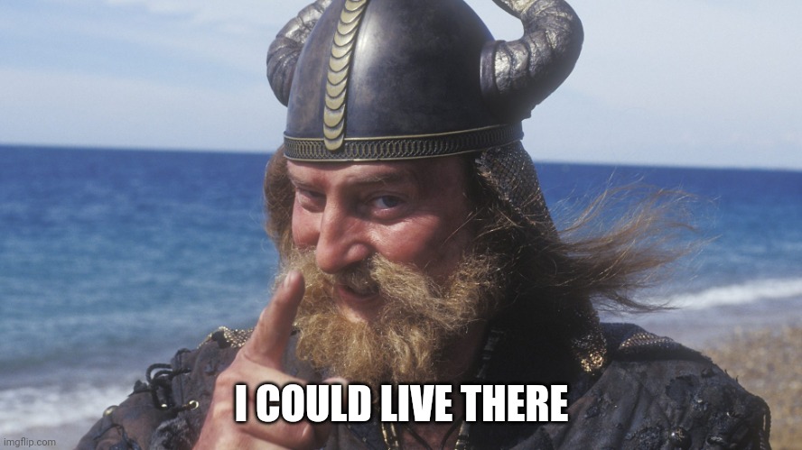 HELL YES VIKING | I COULD LIVE THERE | image tagged in hell yes viking | made w/ Imgflip meme maker