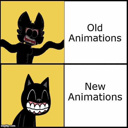 Old Animations New Animations | image tagged in cartoon cat drake | made w/ Imgflip meme maker