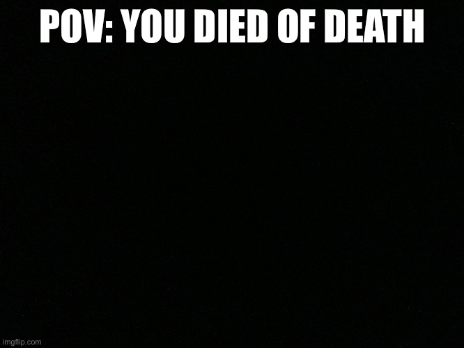 Pov: you died of death - Imgflip
