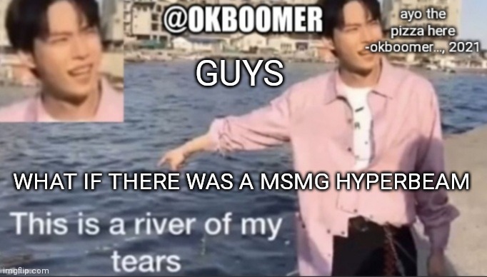 Please? | GUYS; WHAT IF THERE WAS A MSMG HYPERBEAM | image tagged in e | made w/ Imgflip meme maker