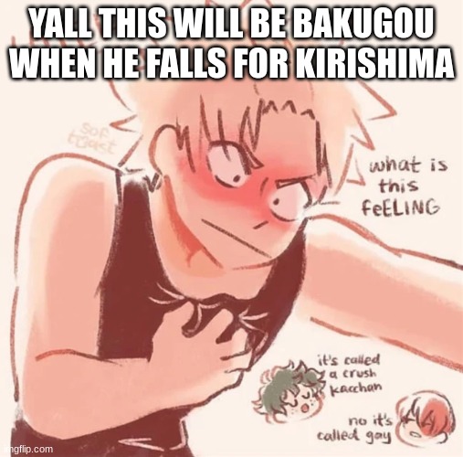 YALL THIS WILL BE BAKUGOU WHEN HE FALLS FOR KIRISHIMA | made w/ Imgflip meme maker