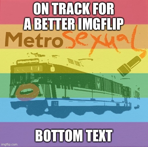 This is about way more than orgasms. Have you ever heard of metrosexuals? | ON TRACK FOR A BETTER IMGFLIP; BOTTOM TEXT | image tagged in lgbtq metrosexual,on track for a better imgflip,lgbtq,metrosexual,metro,sexual | made w/ Imgflip meme maker