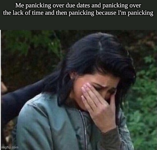 Me panicking over due dates and panicking over the lack of time and then panicking because I'm panicking | made w/ Imgflip meme maker