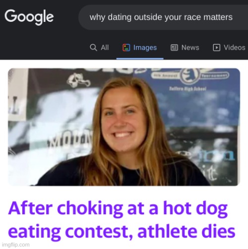 so dark it's blinding? | image tagged in dark humor,choking,hot dog girl,interracial couple,dating,size matters | made w/ Imgflip meme maker