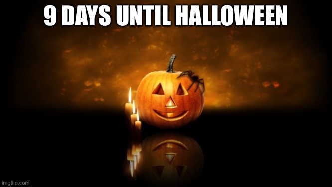 9 days |  9 DAYS UNTIL HALLOWEEN | image tagged in halloween pumkin,halloween | made w/ Imgflip meme maker