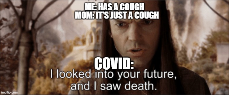 covid coff | ME: HAS A COUGH; MOM: IT'S JUST A COUGH; COVID: | image tagged in memes | made w/ Imgflip meme maker