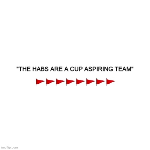Habs | "THE HABS ARE A CUP ASPIRING TEAM" | image tagged in habs,montreal,hockey,nhl,red flag | made w/ Imgflip meme maker