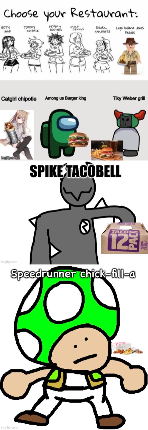 Jesus’ favorite restaurant lol | Speedrunner chick-fill-a | made w/ Imgflip meme maker