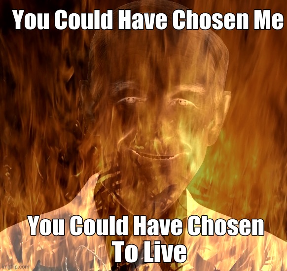 YOU COULD HAVE CHOSEN ME | image tagged in doom paul you could have chosen me,you,could,have,chosen,me | made w/ Imgflip meme maker