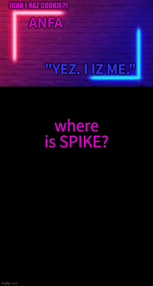 ANFA |  where is SPIKE? | image tagged in anfa | made w/ Imgflip meme maker