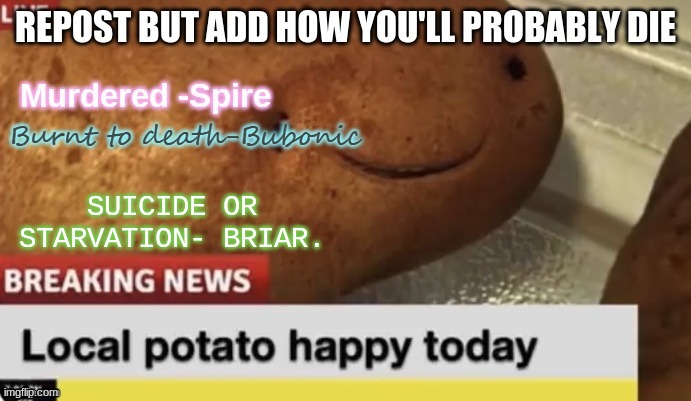 SUICIDE OR STARVATION- BRIAR. | made w/ Imgflip meme maker