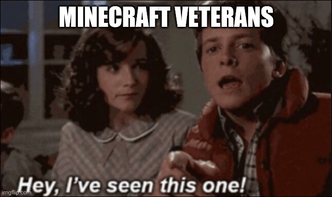 hey ive seen this one | MINECRAFT VETERANS | image tagged in hey ive seen this one | made w/ Imgflip meme maker