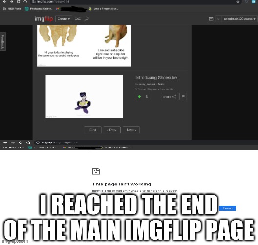 wasn't that much of a challenge really | I REACHED THE END OF THE MAIN IMGFLIP PAGE | image tagged in fun | made w/ Imgflip meme maker