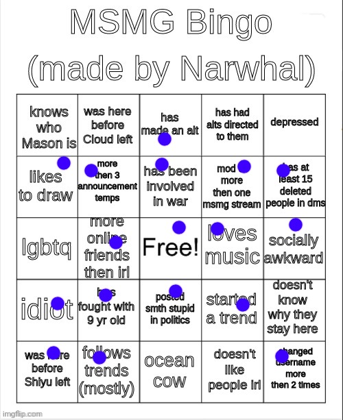 i just dont talk to people irl | image tagged in msmg bingo | made w/ Imgflip meme maker