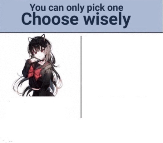 You can only pick one Choose wisely Blank Meme Template