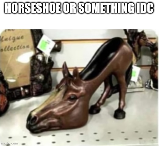 i w o u l d  l i k e t o u n s e e t h a t | HORSESHOE OR SOMETHING IDC | image tagged in horses,shoes | made w/ Imgflip meme maker