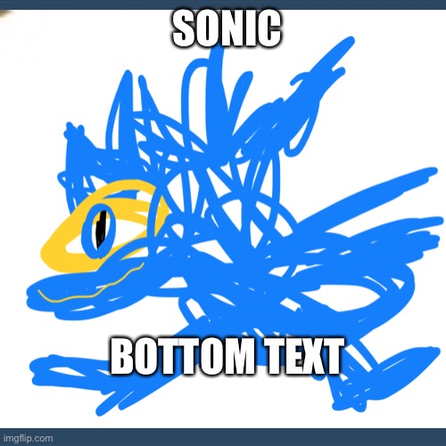 sonic |  SONIC; BOTTOM TEXT | image tagged in sonic,shit,shitpost,immature,sfw,memes | made w/ Imgflip meme maker