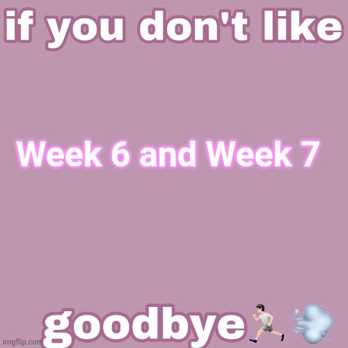 Week 6 and Week 7 | made w/ Imgflip meme maker