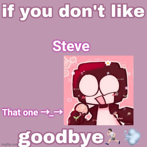 If you don't like- | Steve; That one →_→ | image tagged in if you don't like- | made w/ Imgflip meme maker