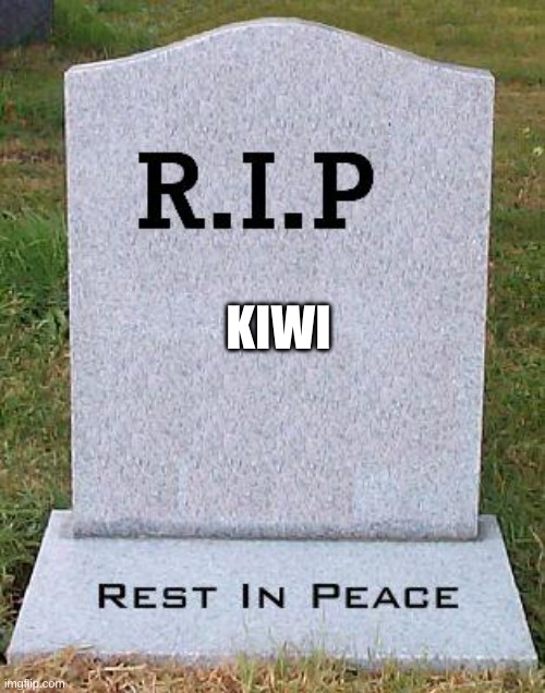 RIP headstone | KIWI | image tagged in rip headstone | made w/ Imgflip meme maker