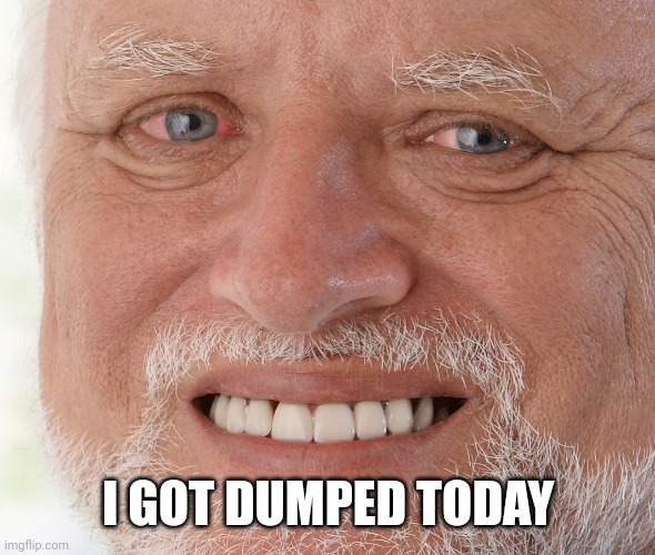 *Sighs* | I GOT DUMPED TODAY | image tagged in hide the pain harold | made w/ Imgflip meme maker