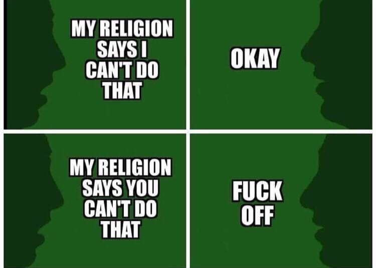 My religion says Blank Meme Template