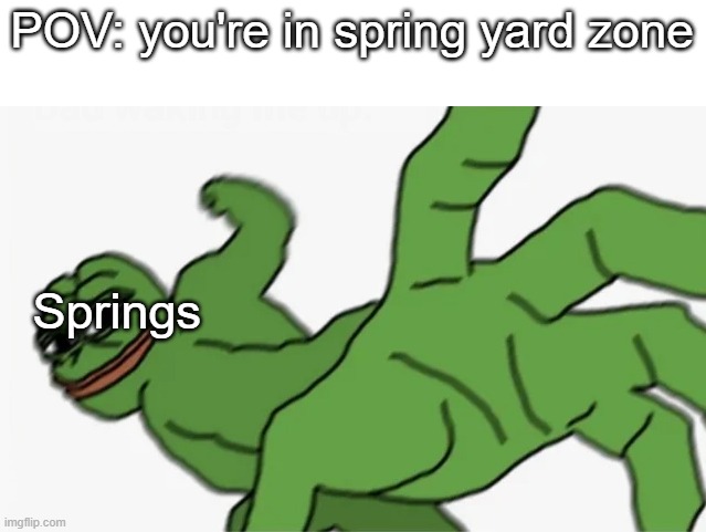 only sonic the hedgehog players will understand | POV: you're in spring yard zone; Springs | image tagged in pepe punch,sonic the hedgehog,nostalgia,does this make you old,oh wow are you actually reading these tags | made w/ Imgflip meme maker