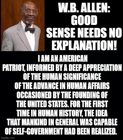 Good sense needs no explanation! | image tagged in patriot,conservative | made w/ Imgflip meme maker