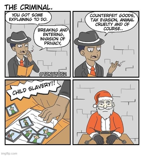 oh god santa | image tagged in comics,dark humor | made w/ Imgflip meme maker