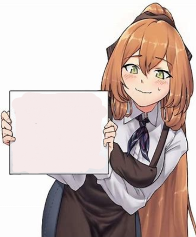 High Quality Anime girl with a sign Blank Meme Template