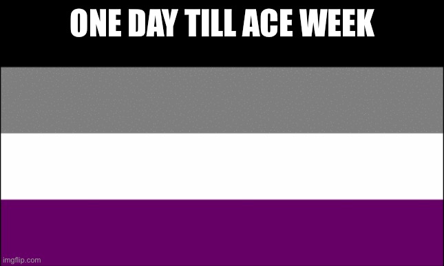 ace flag | ONE DAY TILL ACE WEEK | image tagged in ace flag | made w/ Imgflip meme maker