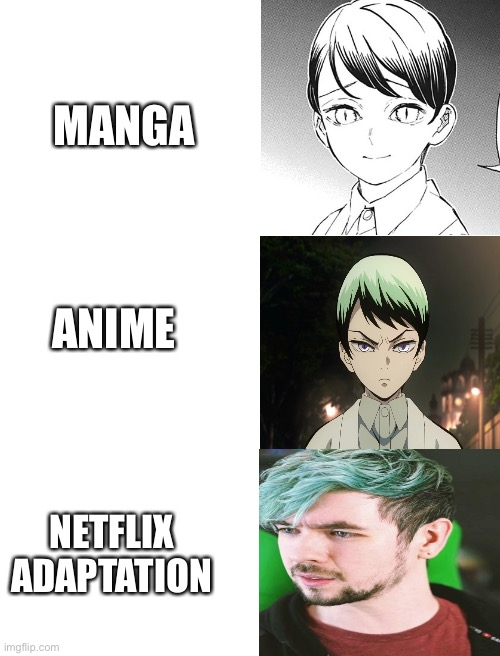 top of the mornin to ya laddies | MANGA; ANIME; NETFLIX ADAPTATION | image tagged in blank white template | made w/ Imgflip meme maker