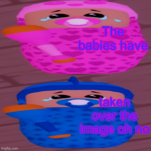 the babies have taken over the image | The babies have; taken over the image oh no | image tagged in oh no,babies,baby,ben,charlotte,no | made w/ Imgflip meme maker