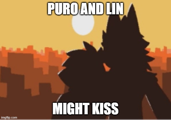 Puro and human sunset | PURO AND LIN; MIGHT KISS | image tagged in puro and human sunset | made w/ Imgflip meme maker