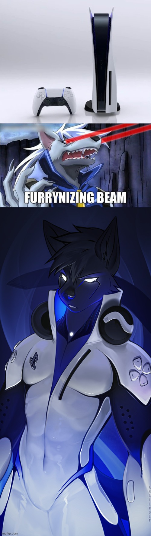 Well damn! I'll play that! | image tagged in ps5,furrynizing beam,memes,furry,playstation | made w/ Imgflip meme maker