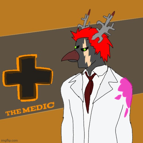 Red TF2 Medic but as a Void Raven (Original species of mine. Still closed-ish. Will turn them open once I've finished the lore) | image tagged in team fortress 2,original species,furry,bird | made w/ Imgflip meme maker