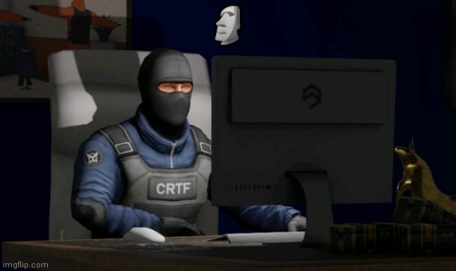 counter-terrorist looking at the computer | 🗿 | image tagged in computer | made w/ Imgflip meme maker
