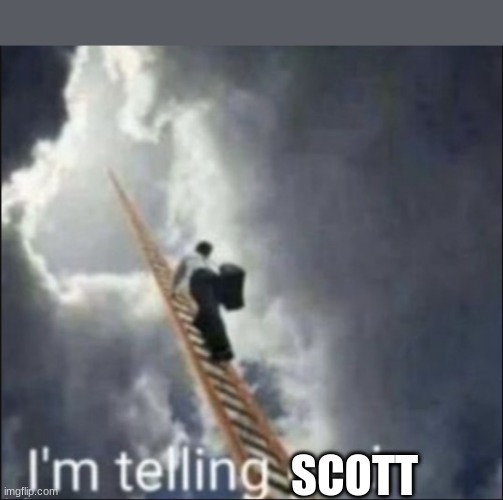 New template: Im telling scott  *feel free to use this for cursed fnaf ships and other things fnaf related* | SCOTT | image tagged in i'm telling scott | made w/ Imgflip meme maker