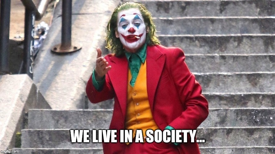 Why I’m not libertarian. | image tagged in we live in a society | made w/ Imgflip meme maker