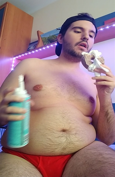 Fat obese boy eating Blank Meme Template