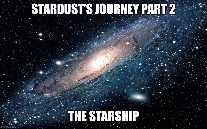 Stardust gets her own story. | STARDUST’S JOURNEY PART 2; THE STARSHIP | image tagged in galaxy | made w/ Imgflip meme maker