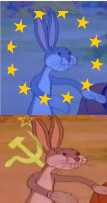 High Quality Bugs bunny european union vs comunism Blank Meme Template