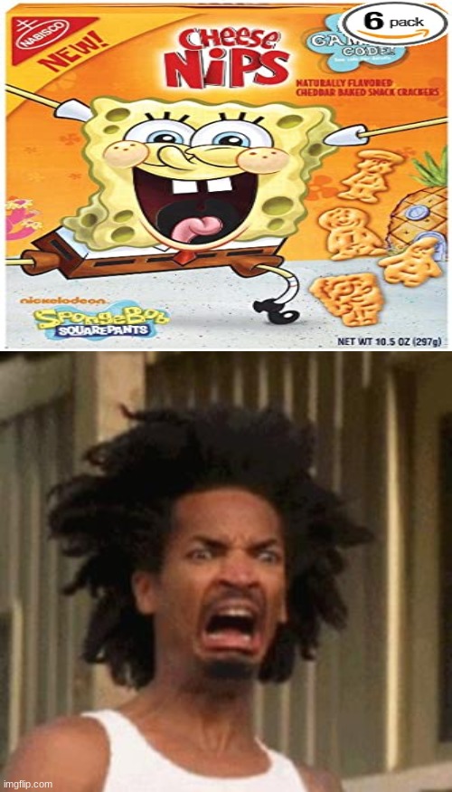 EW NIPS MADE OF CHEESE? ok i'd eat. | image tagged in gross,memes,funny,spongebob | made w/ Imgflip meme maker