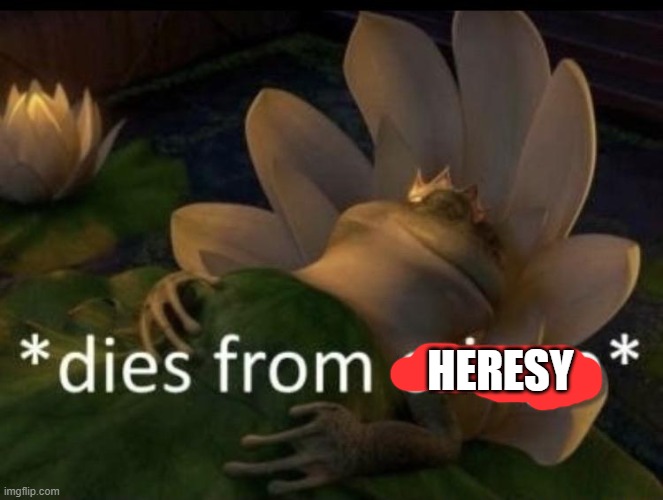 when someone is against christianity. me: | HERESY | image tagged in dies from cringe | made w/ Imgflip meme maker
