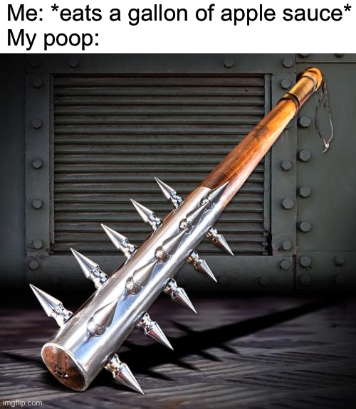 Is this worse than period jokes?  I think it actually is worse. | Me: *eats a gallon of apple sauce*
My poop: | image tagged in funny | made w/ Imgflip meme maker